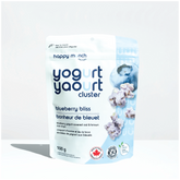 Front of Happy munch blueberry bliss yogurt cluster package on a white background