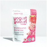 Front of Happy Munch Strawberry Splash yogurt cluster packaging on a white background