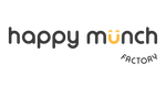 Logo of happy munch factory with a white background