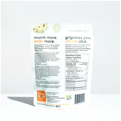 Back of a Happy Munchy Mango Mania oats and brown rice yogurt cluster packaging