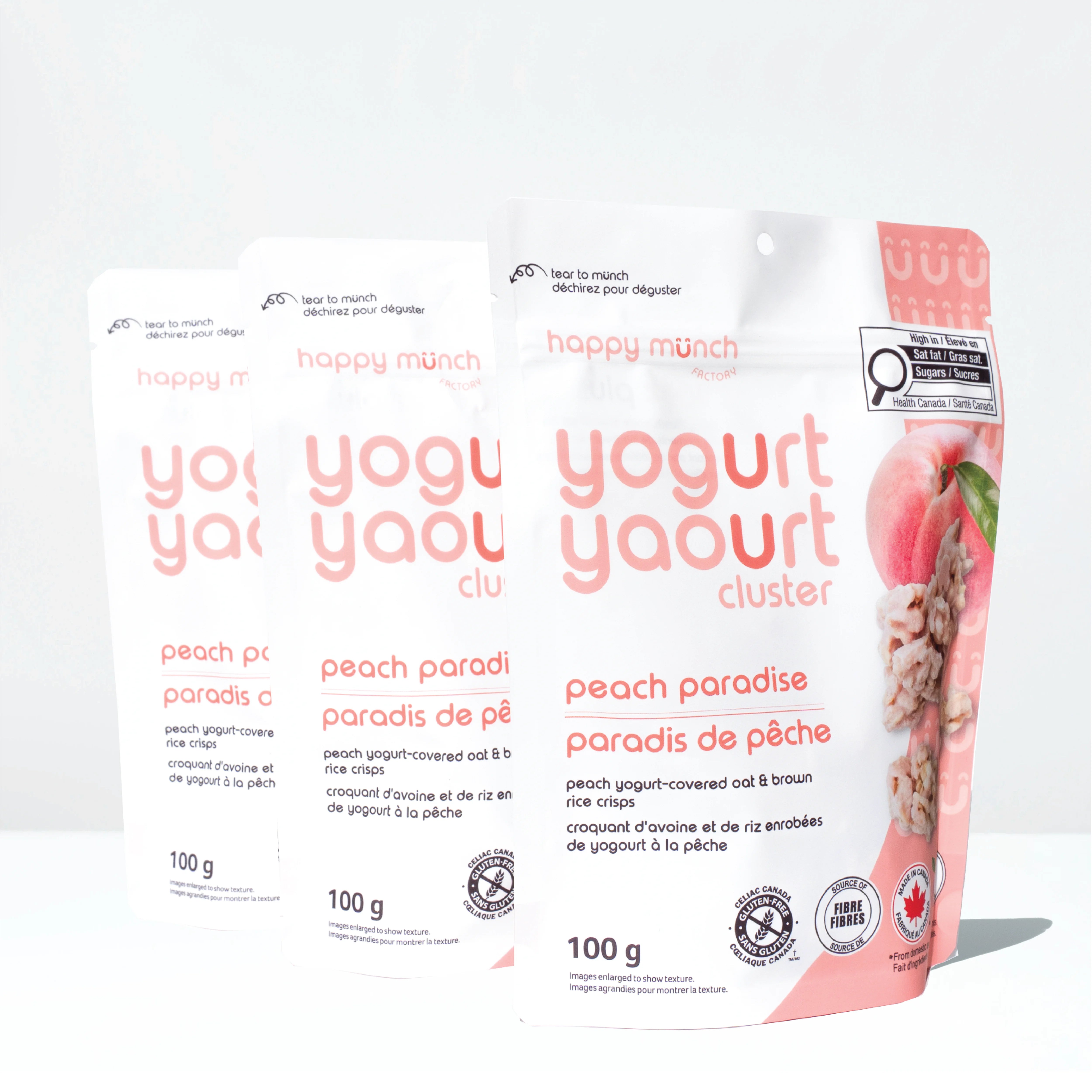 Happy Munch Peach Paradise Yogurt Cluster 3pack
