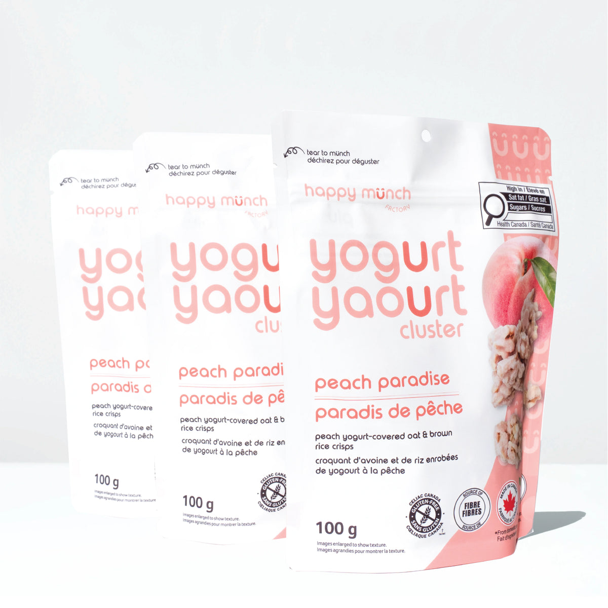 Happy Munch Peach Paradise Yogurt Cluster 3pack